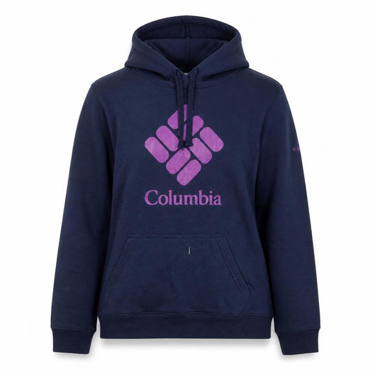 Columbia Women Blue Hooded Basic Jacket M Regular Fit Pullover