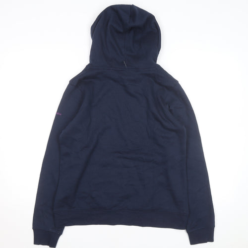 Columbia Women Blue Hooded Basic Jacket M Regular Fit Pullover