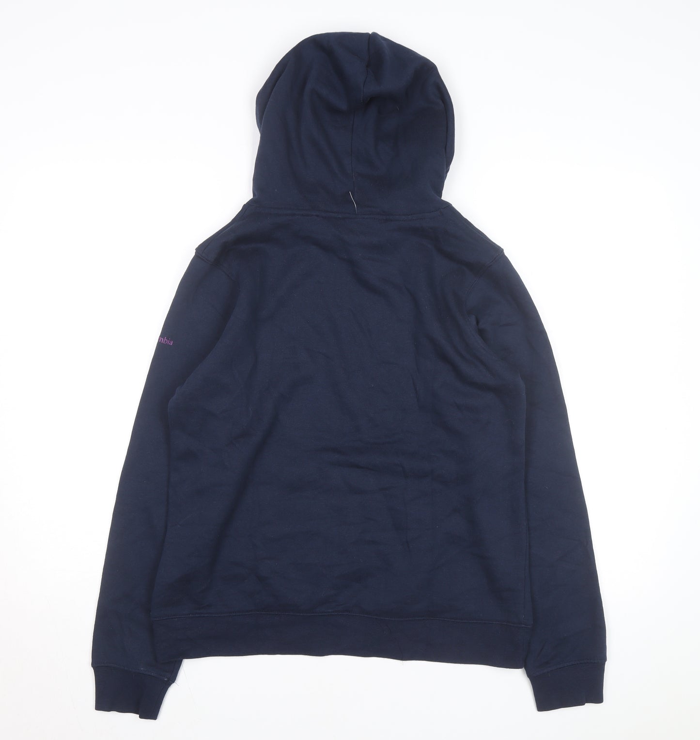 Columbia Women Blue Hooded Basic Jacket M Regular Fit Pullover