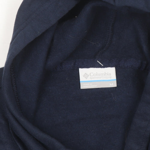 Columbia Women Blue Hooded Basic Jacket M Regular Fit Pullover