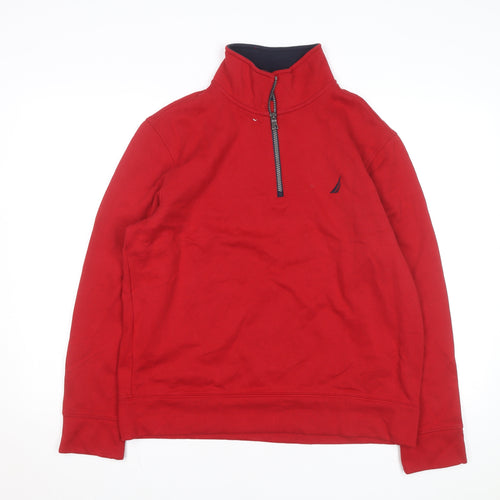 Nautica Men's Red 1/4 Zip Fleece Basic Jacket M