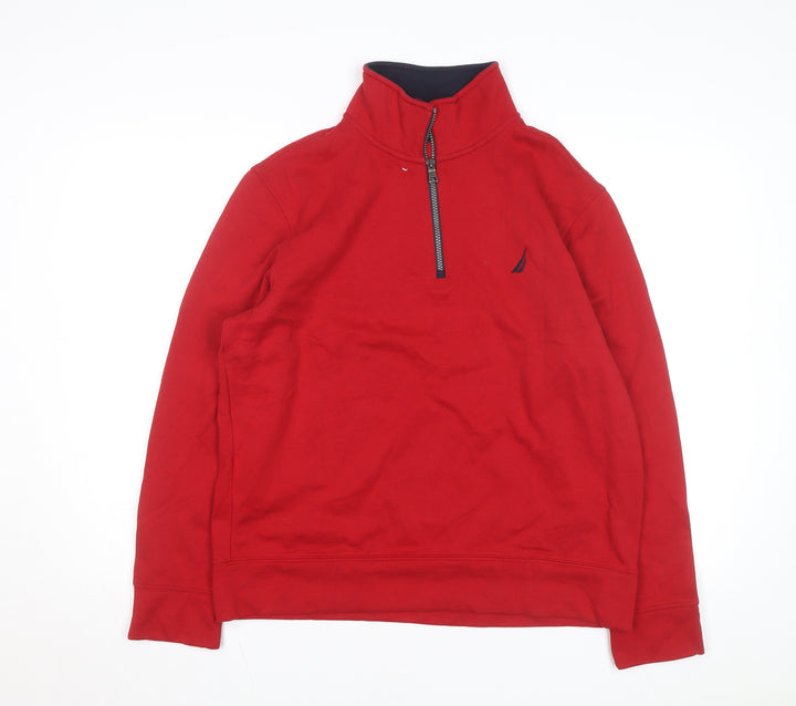 Nautica Men's Red 1/4 Zip Fleece Basic Jacket M