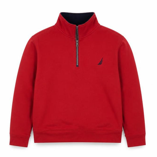 Nautica Men's Red 1/4 Zip Fleece Basic Jacket M
