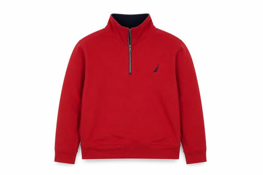 Nautica Men's Red 1/4 Zip Fleece Basic Jacket M