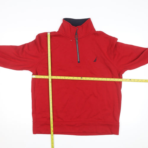 Nautica Men's Red 1/4 Zip Fleece Basic Jacket M