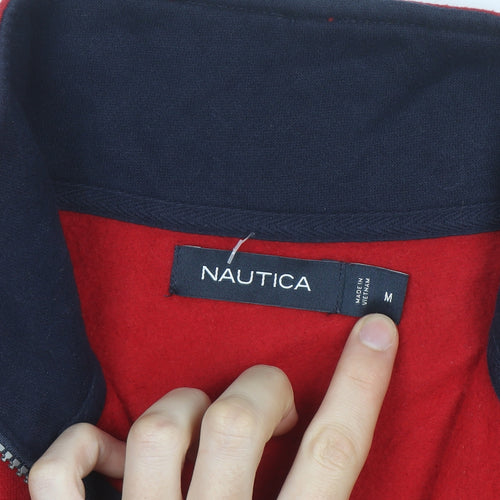 Nautica Men's Red 1/4 Zip Fleece Basic Jacket M