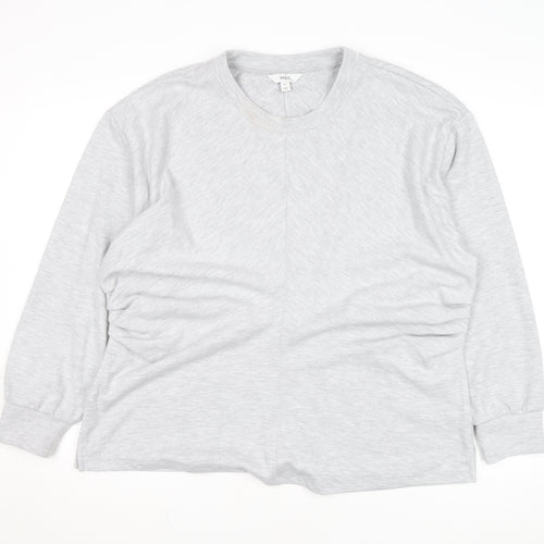 Marks and Spencer Women's Grey Crew Neck Cotton Pullover Jumper XL