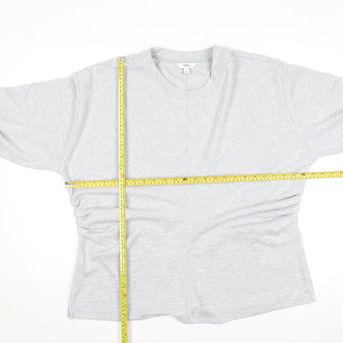 Marks and Spencer Women's Grey Crew Neck Cotton Pullover Jumper XL
