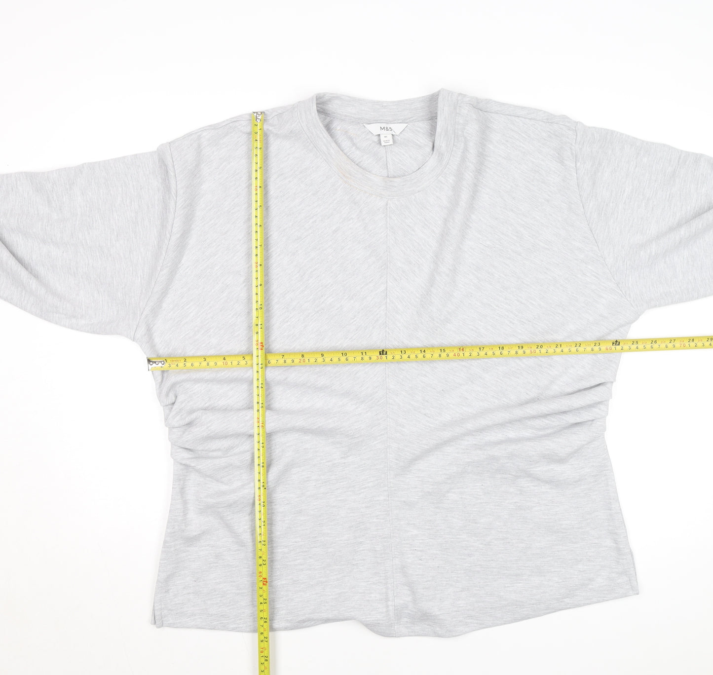 Marks and Spencer Women's Grey Crew Neck Cotton Pullover Jumper XL