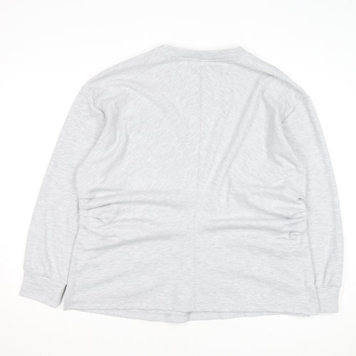 Marks and Spencer Women's Grey Crew Neck Cotton Pullover Jumper XL