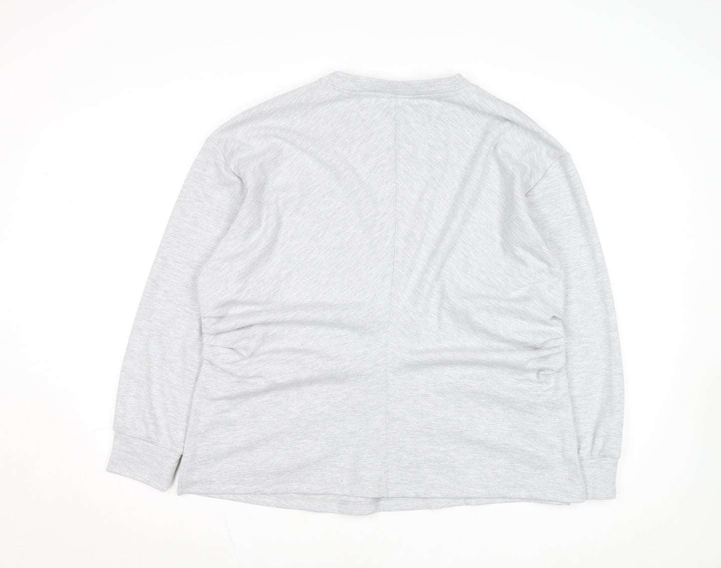 Marks and Spencer Women's Grey Crew Neck Cotton Pullover Jumper XL