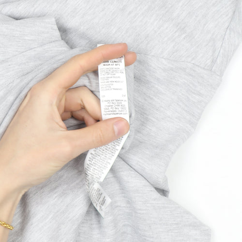 Marks and Spencer Women's Grey Crew Neck Cotton Pullover Jumper XL