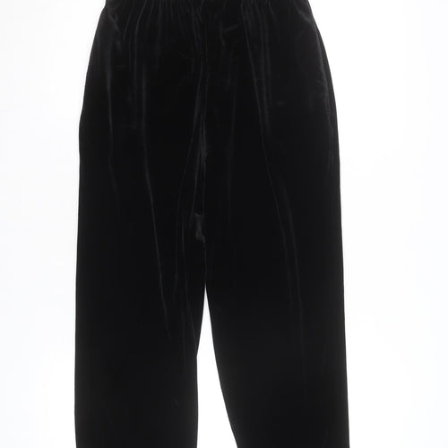 Sami & Jo Petite Black Velvet Straight Trousers Size S