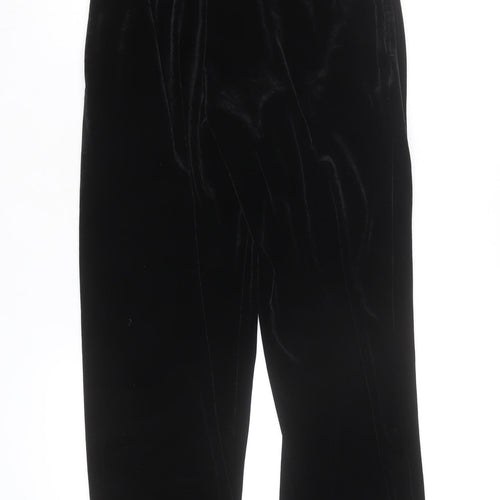Sami & Jo Petite Black Velvet Straight Trousers Size S