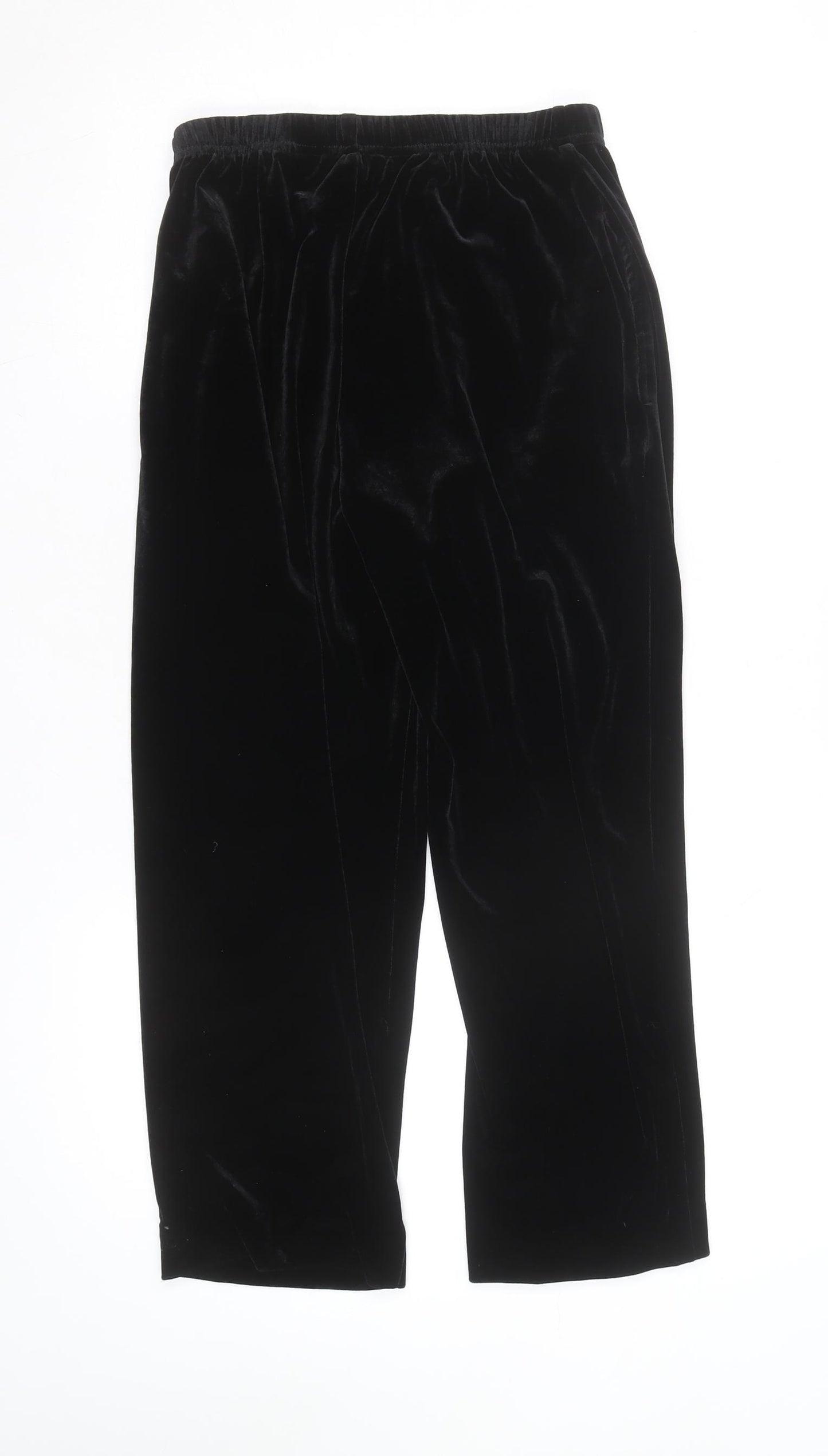 Sami & Jo Petite Black Velvet Straight Trousers Size S