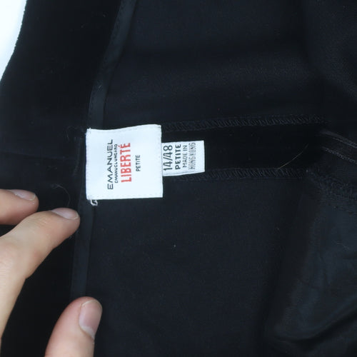 Emanuel Ungaro Liberté Women’s Black Velvet Petite Formal Trousers Size 14