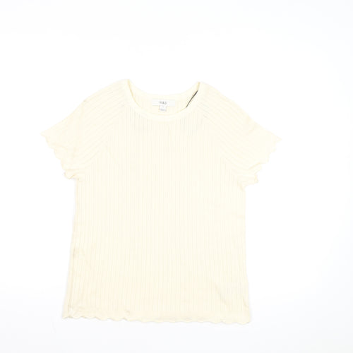 Marks and Spencer Women's Ivory Knit Short Sleeve T-Shirt M