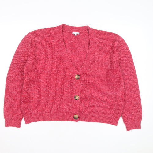 Sonder Studio Women's Pink Button Cardigan Size 16 Knit Long Sleeve