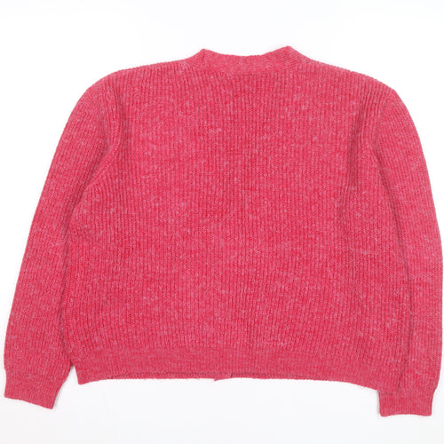 Sonder Studio Women's Pink Button Cardigan Size 16 Knit Long Sleeve