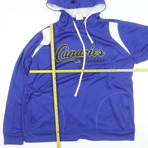 Team 365 Men Blue 2XL Baseball Hooded Track Jacket Polyester