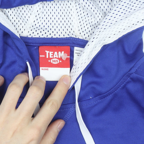 Team 365 Men Blue 2XL Baseball Hooded Track Jacket Polyester