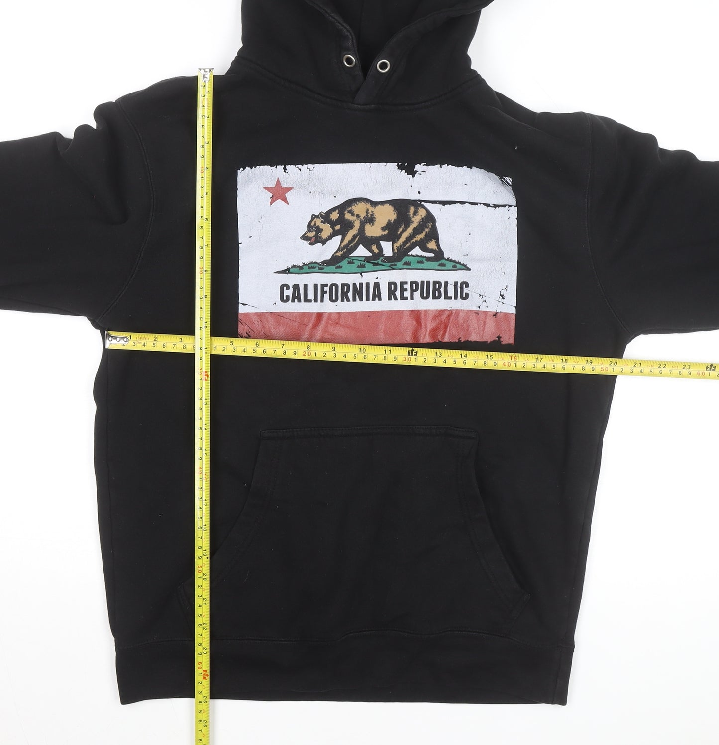 Lane Seven Men's Black California Republic Pullover Hoodie M