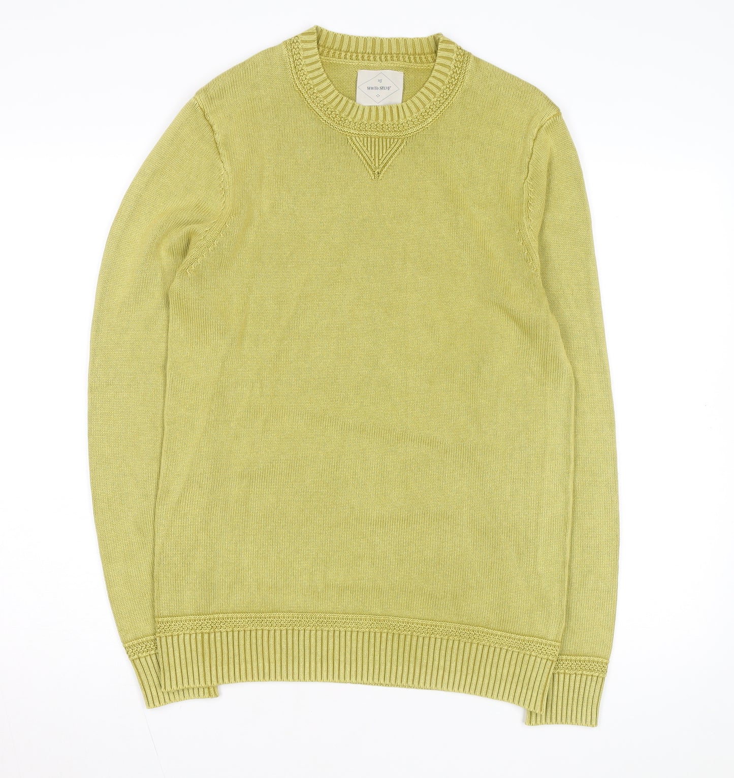 White Stuff Women's Green Cotton Crew Neck Jumper Small