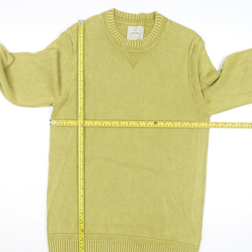 White Stuff Women's Green Cotton Crew Neck Jumper Small