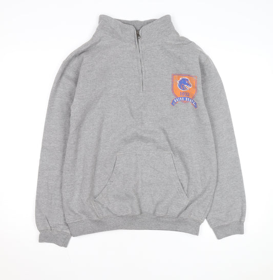 NCAA Men’s Grey 1/4 Zip Track Jacket Size M Cotton Blend