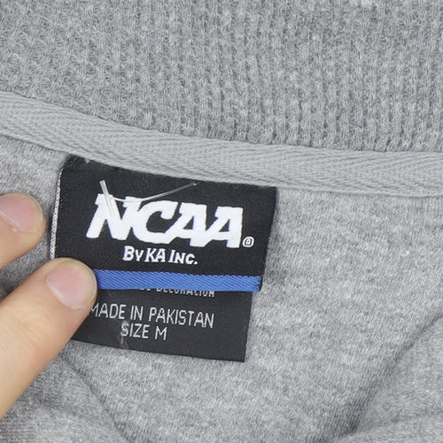 NCAA Men’s Grey 1/4 Zip Track Jacket Size M Cotton Blend