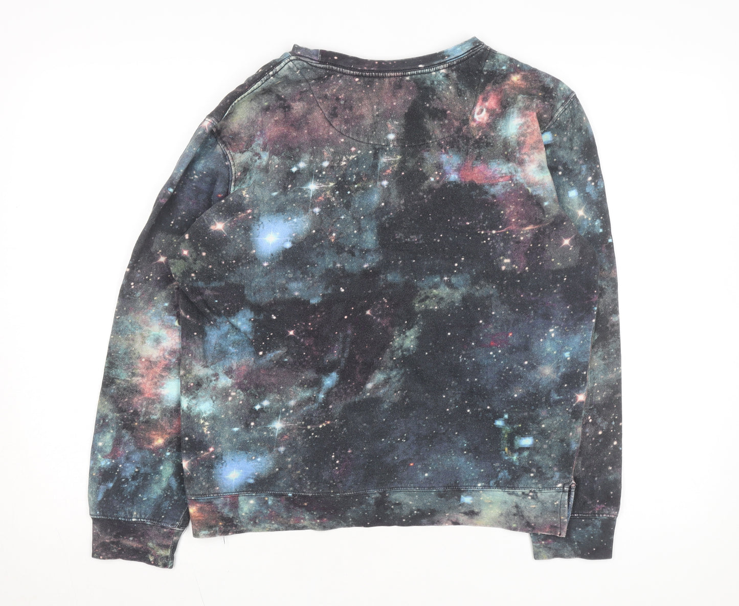 The Mountain Men's Multicoloured Wolf Galaxy Pullover Sweatshirt L