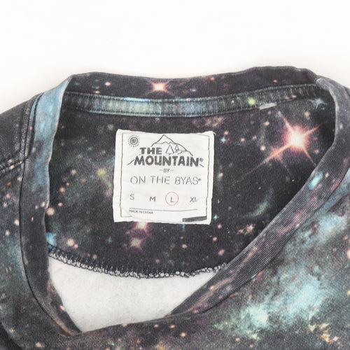 The Mountain Men's Multicoloured Wolf Galaxy Pullover Sweatshirt L