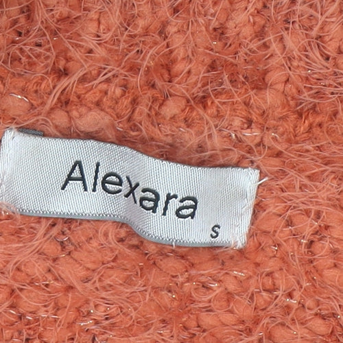 Alexara Women’s Orange Roll Neck Chunky Knit Jumper Size S