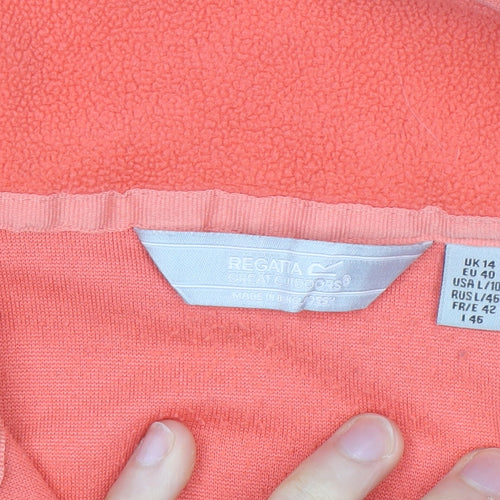 Regatta Women's Orange Fleece Full Zip Outdoor Jacket UK 14