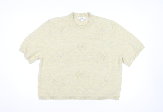Marks and Spencer Women’s Beige Short Sleeve Wool Blend Jumper L