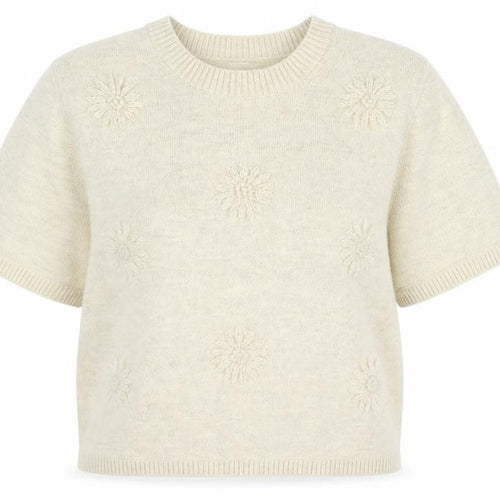 Marks and Spencer Women’s Beige Short Sleeve Wool Blend Jumper L