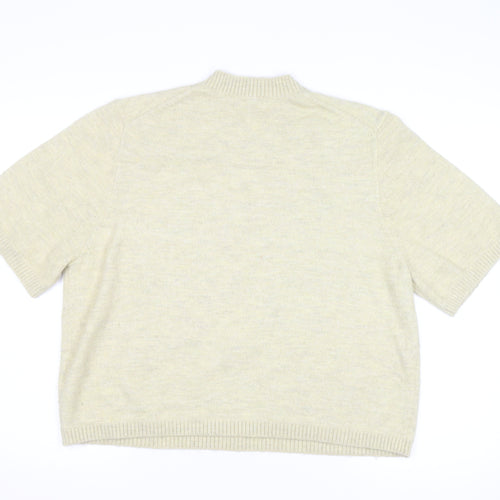 Marks and Spencer Women’s Beige Short Sleeve Wool Blend Jumper L