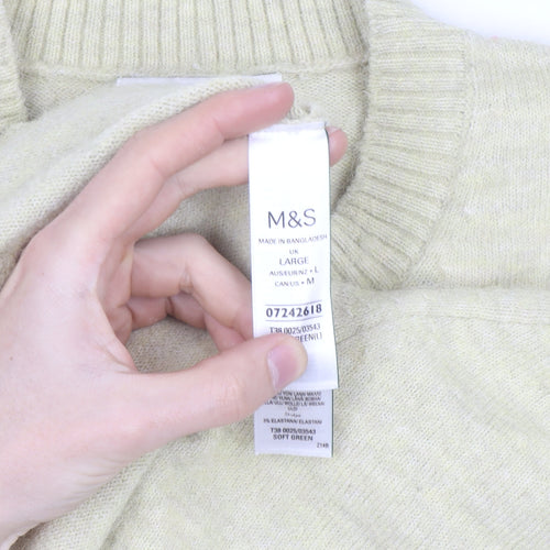 Marks and Spencer Women’s Beige Short Sleeve Wool Blend Jumper L