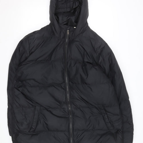 Levi's Men's Black XL Puffer Jacket Hooded Mid-Length Winter Coat