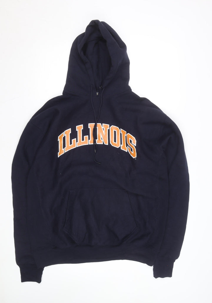 Steve and Barry's Men's Blue Illinois Pullover Hoodie L