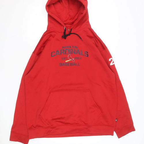 Kobe Men’s Red Pullover Hoodie L Hamilton Cardinals Baseball Graphic