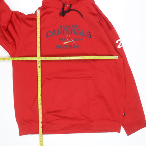 Kobe Men’s Red Pullover Hoodie L Hamilton Cardinals Baseball Graphic