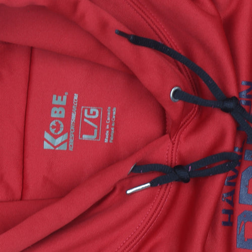 Kobe Men’s Red Pullover Hoodie L Hamilton Cardinals Baseball Graphic