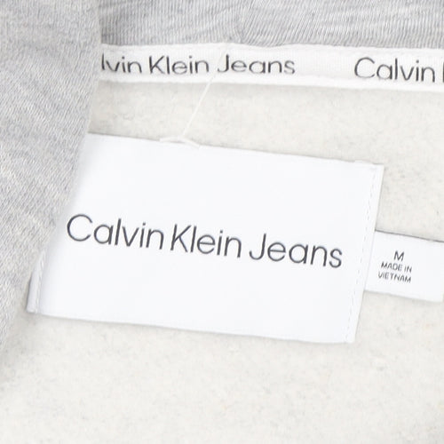 Calvin Klein Jeans Womens Grey Cropped Hoodie Size M