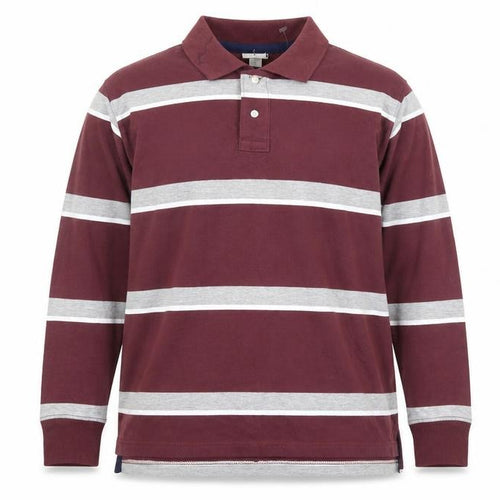 Steve & Barry's Men's Red Striped Long Sleeve Rugby Shirt M