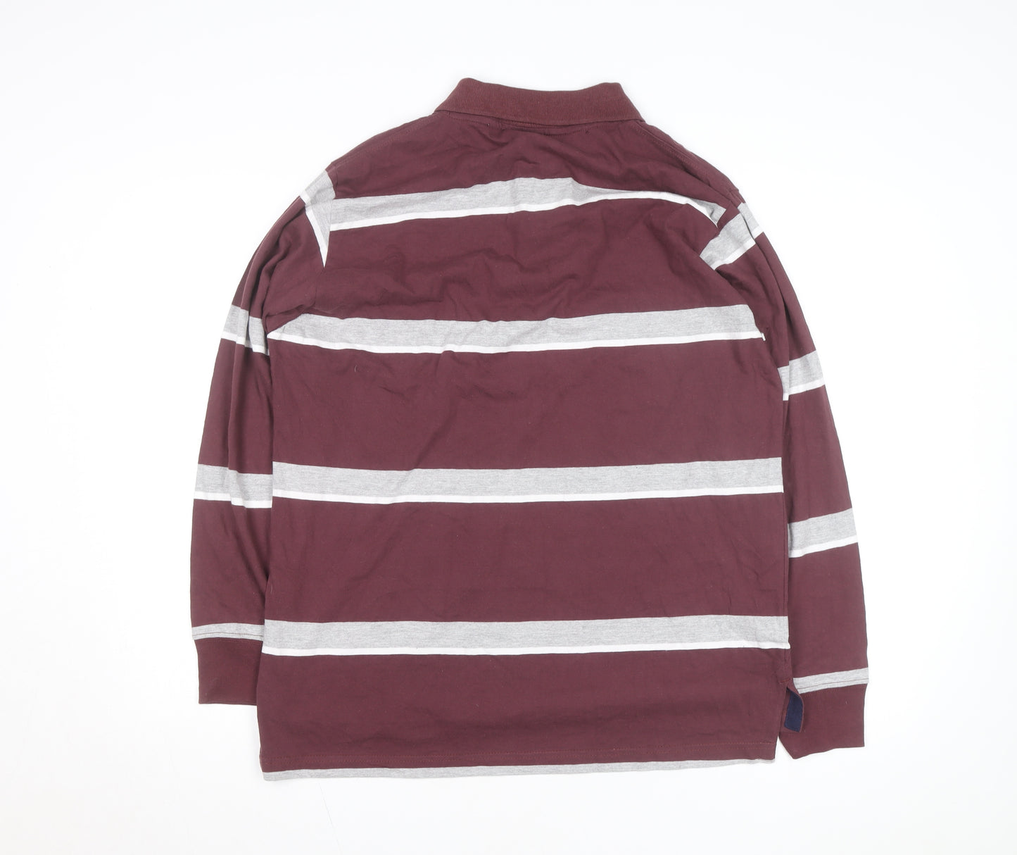 Steve & Barry's Men's Red Striped Long Sleeve Rugby Shirt M