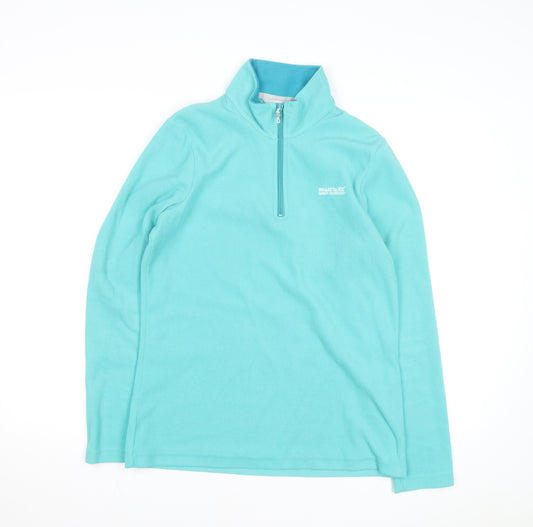 Regatta Women Blue Fleece Half Zip Lightweight Active Jacket Size 10