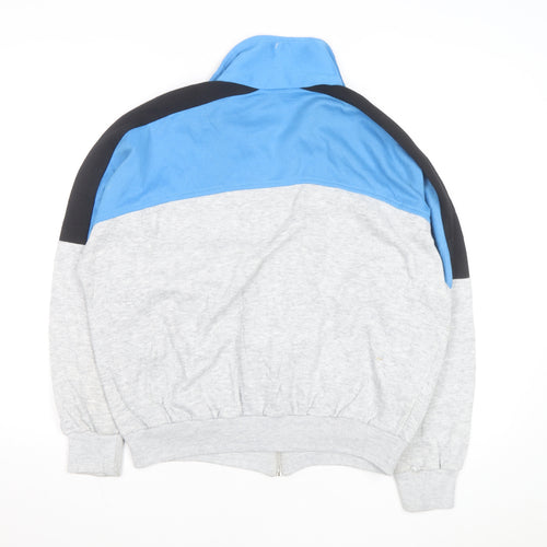 Puma Men's Grey Blue Track Jacket L Colourblock Full Zip Sportswear