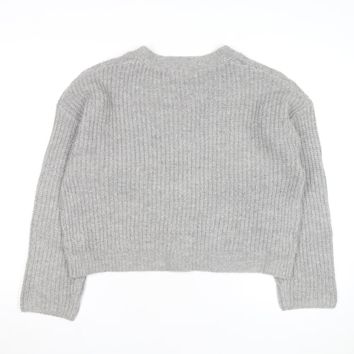 Marks and Spencer Women's Grey Cable Knit V-Neck Cardigan M