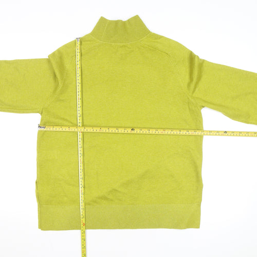 Marks and Spencer Women Green Mock Neck Wool Blend Jumper Medium